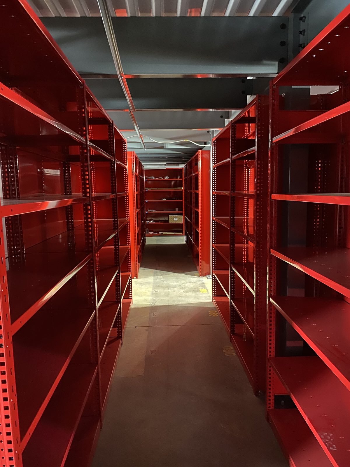 Metal shelving installation