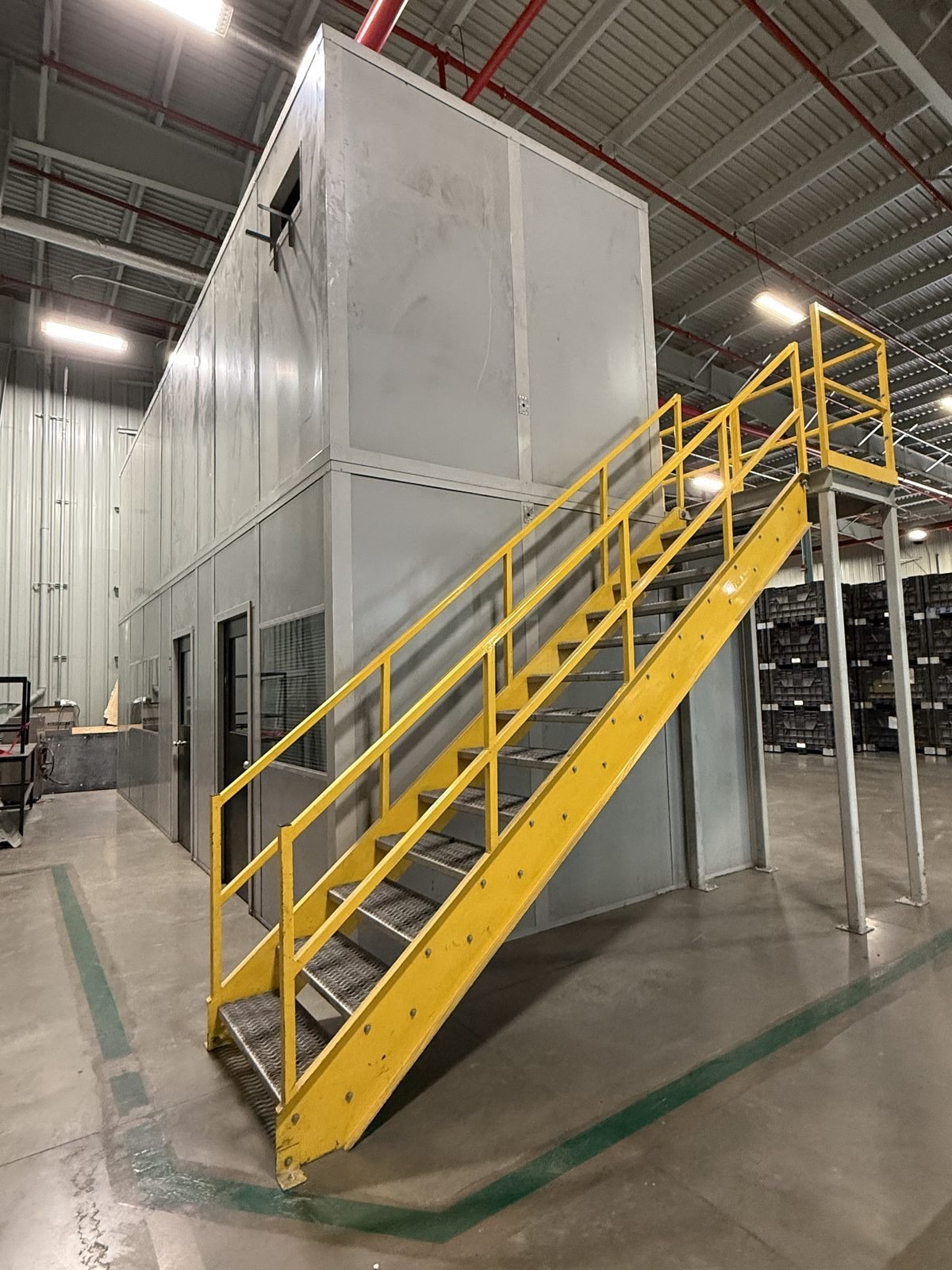 Two-story modular office install