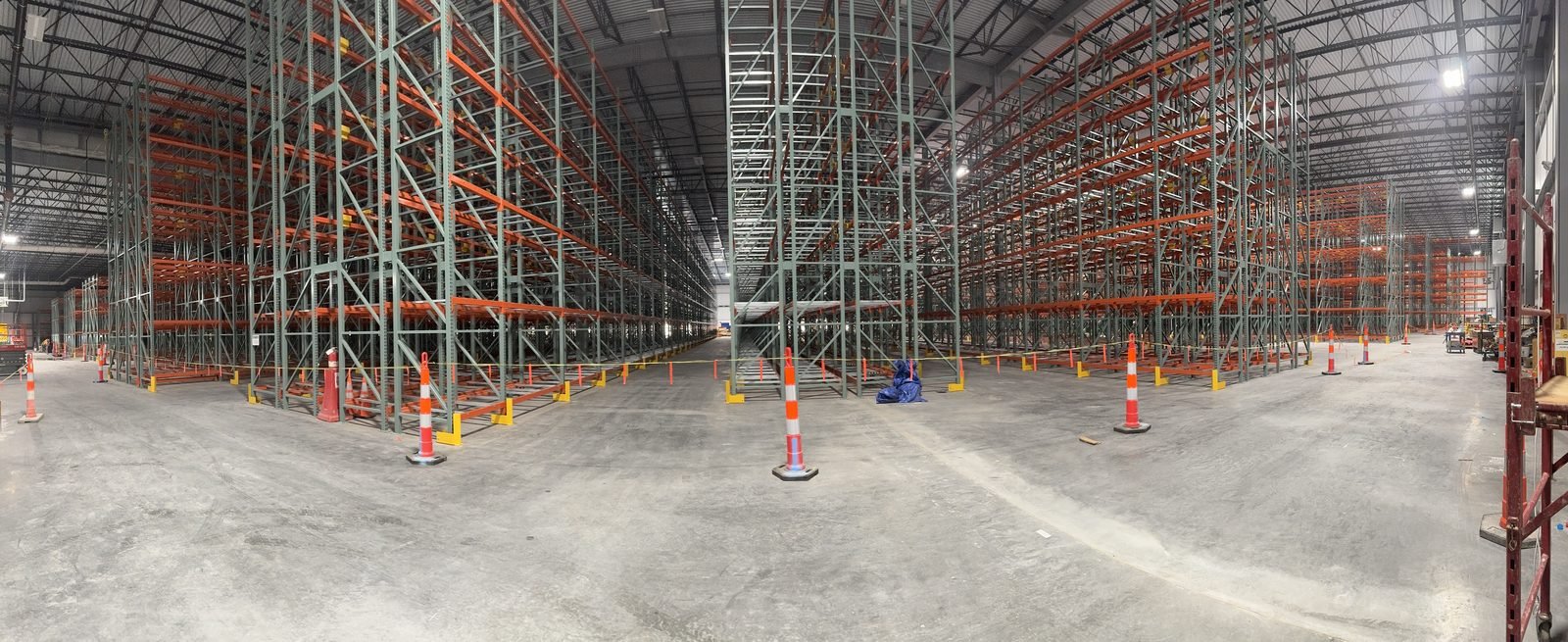 Completed selective pallet rack installation